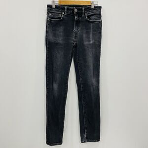 AEO Men 29x34 Faded Black Denim Jeans Original Straight Grunge Steampunk Preppy*